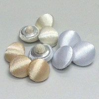 W-1035TB-Satin Bridal Button with Tufted Back - 3 Colors, Priced by the Dozen - 2 Sizes